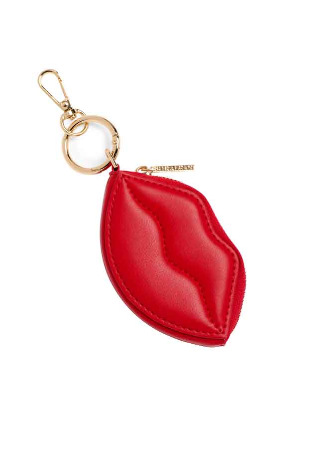 KISSES ZIP POUCH/KEY RING: RED