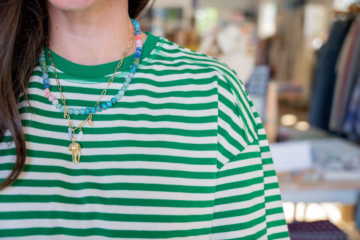 The Max Striped Boxy Elbow Tee