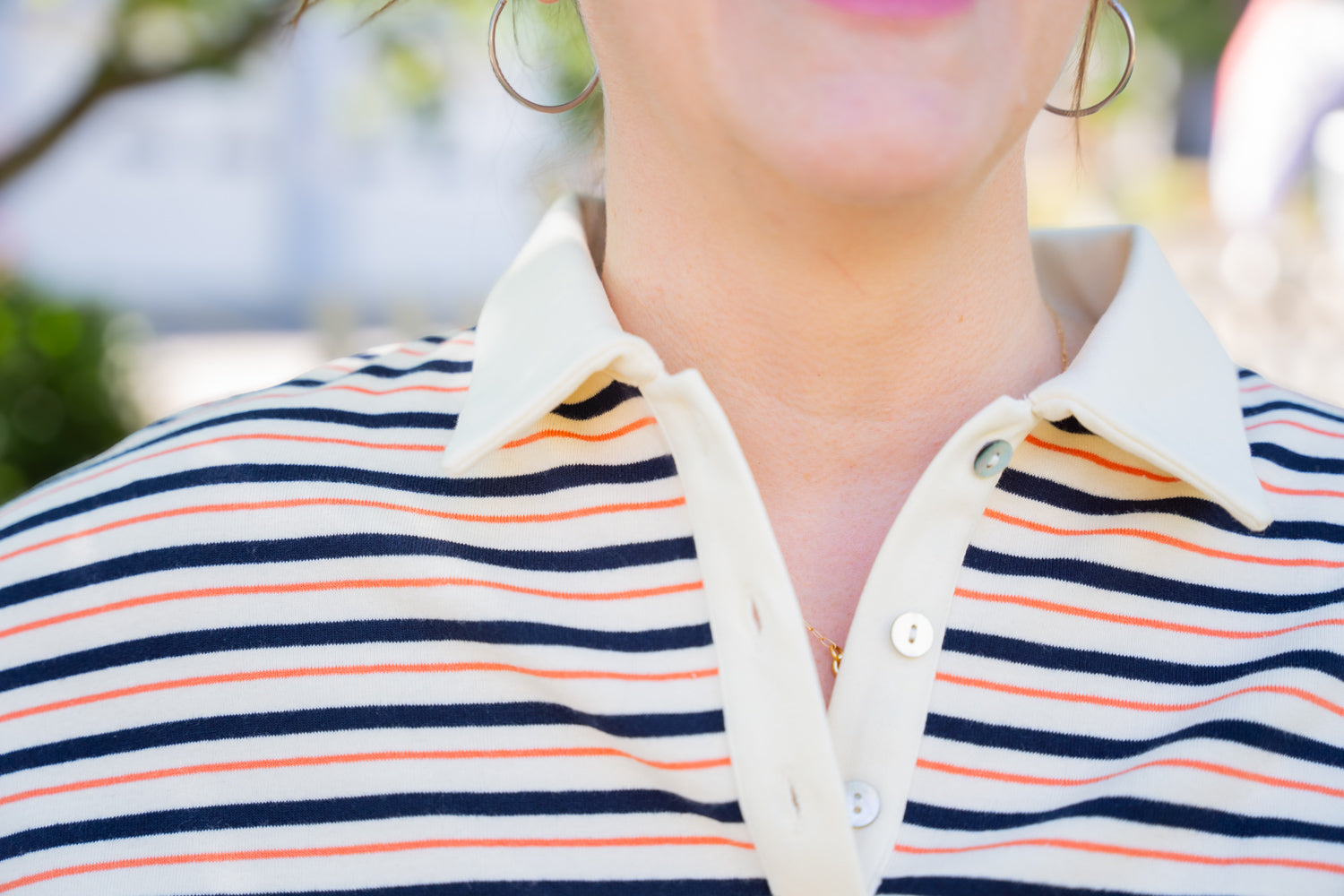 Striped Short Sleeve Knit Polo