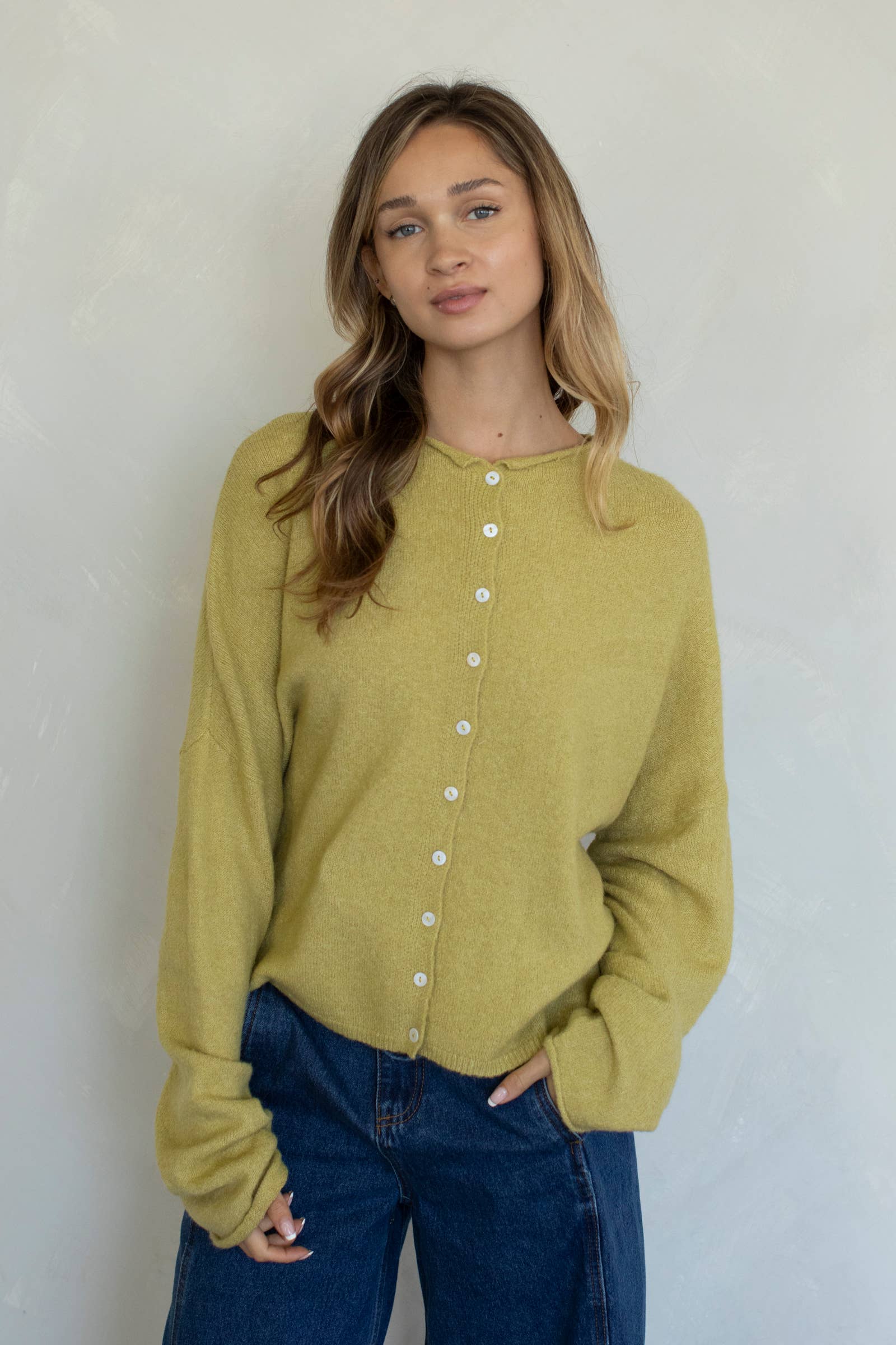 The Piper Cardigan in Moss