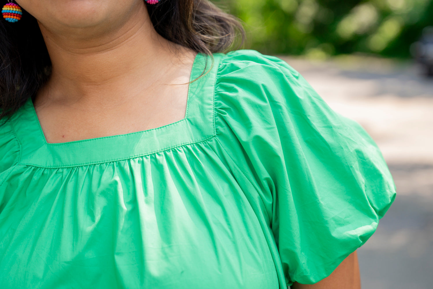 Emerald poplin dress