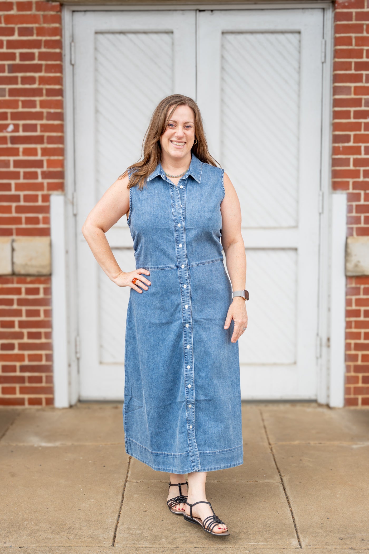 blue bird dress shop Blue Bird Cafe Frayed Denim Dress