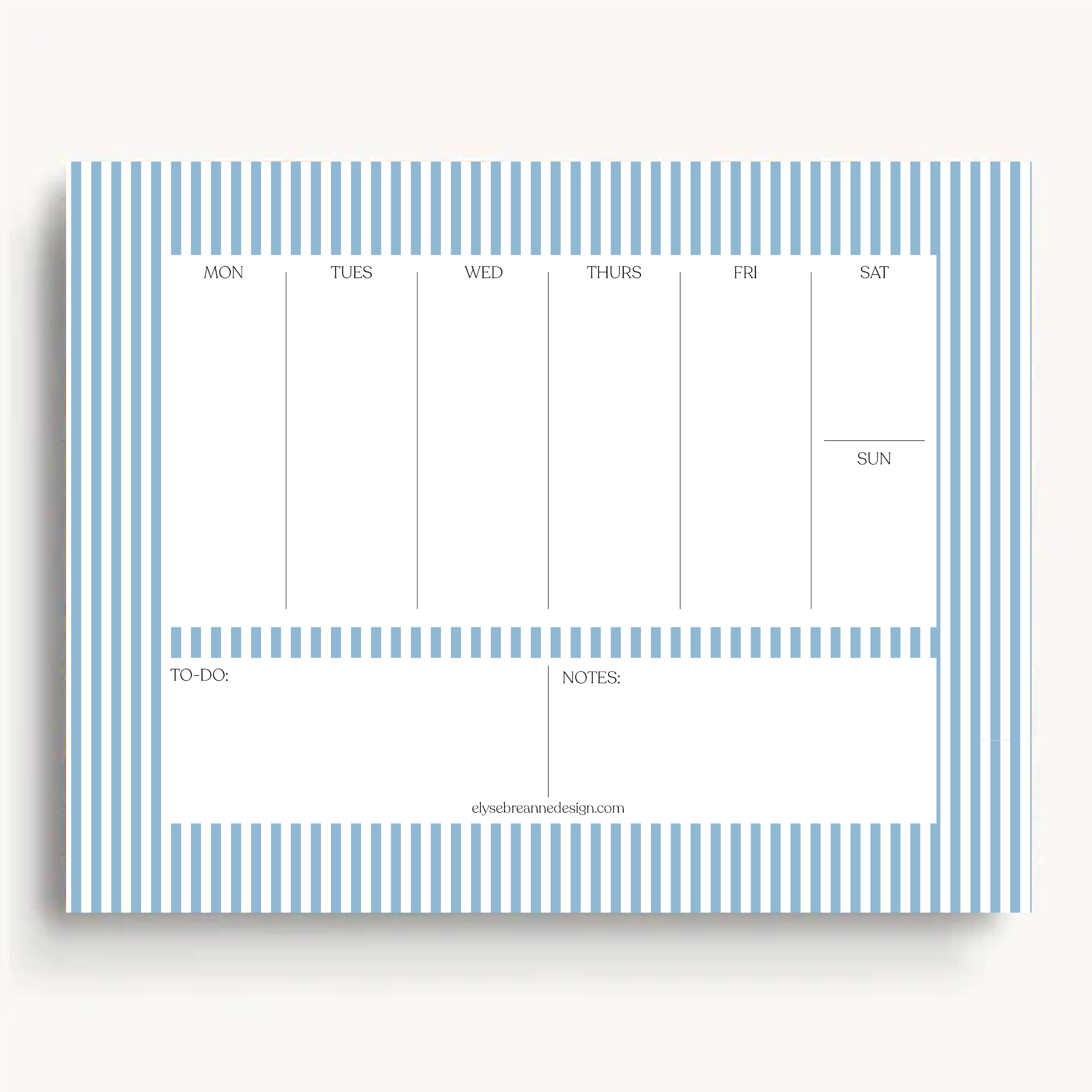 Blue Stripes Weekly Planner Notepad