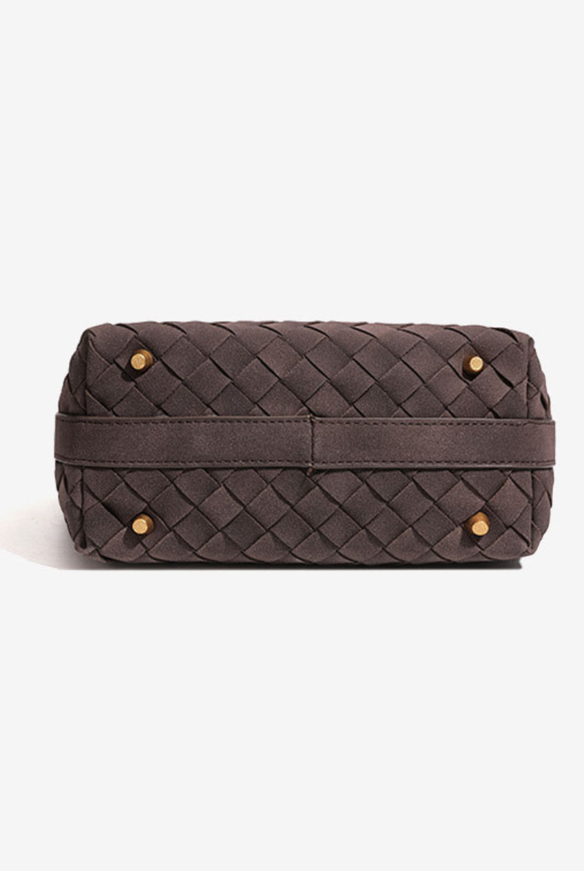 Woven Suede Hobo Bag: Espresso