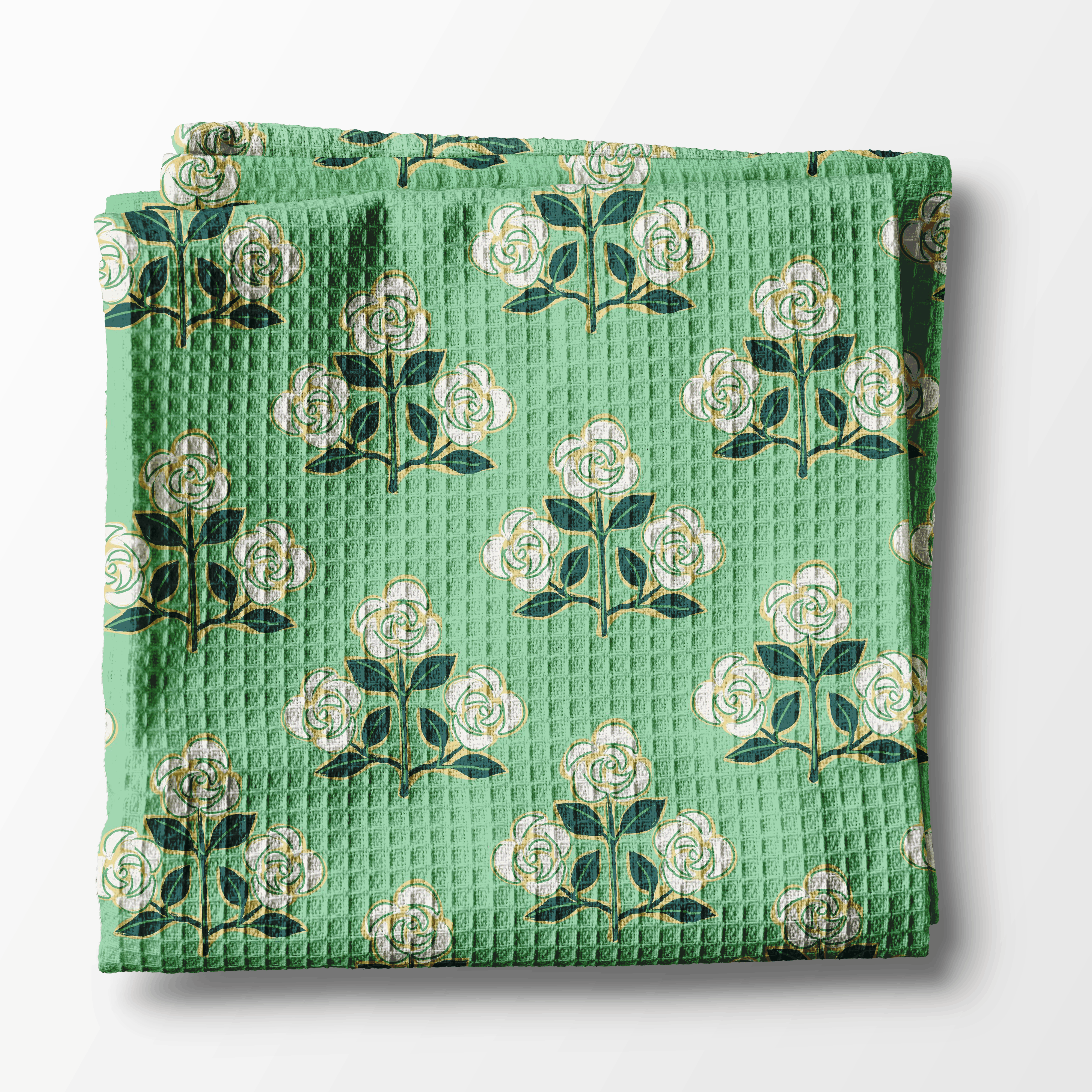 Waffle Weave Kitchen Towel - Betsy Green