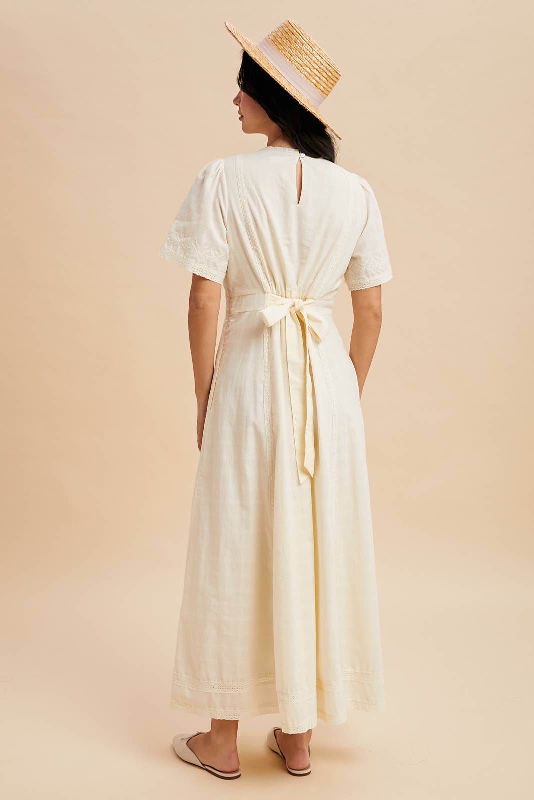 Buttercream Lace Inset Maxi Dress
