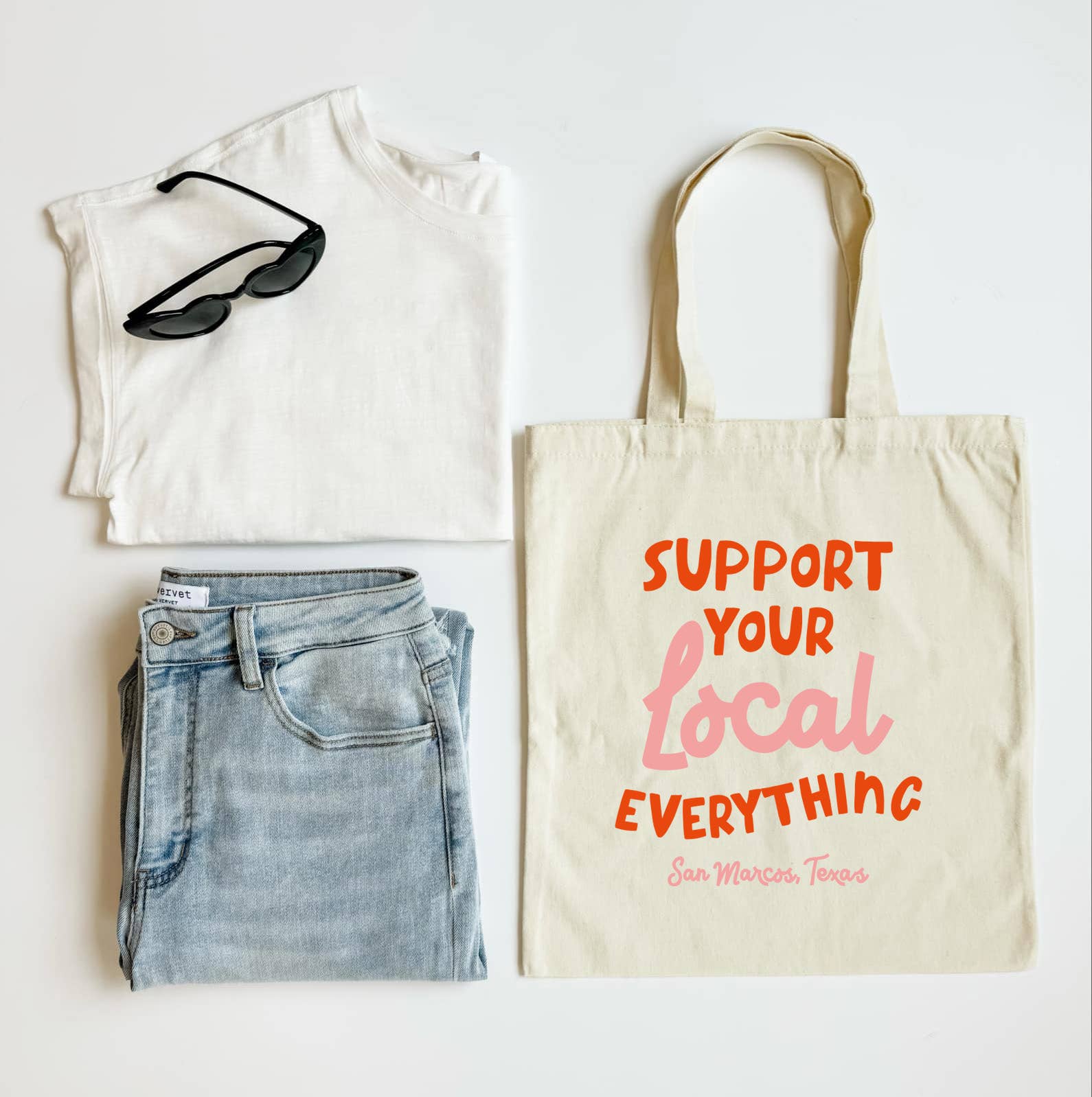 Local Tote, Personalized Tote, Custom Tote, City and State: Cotton