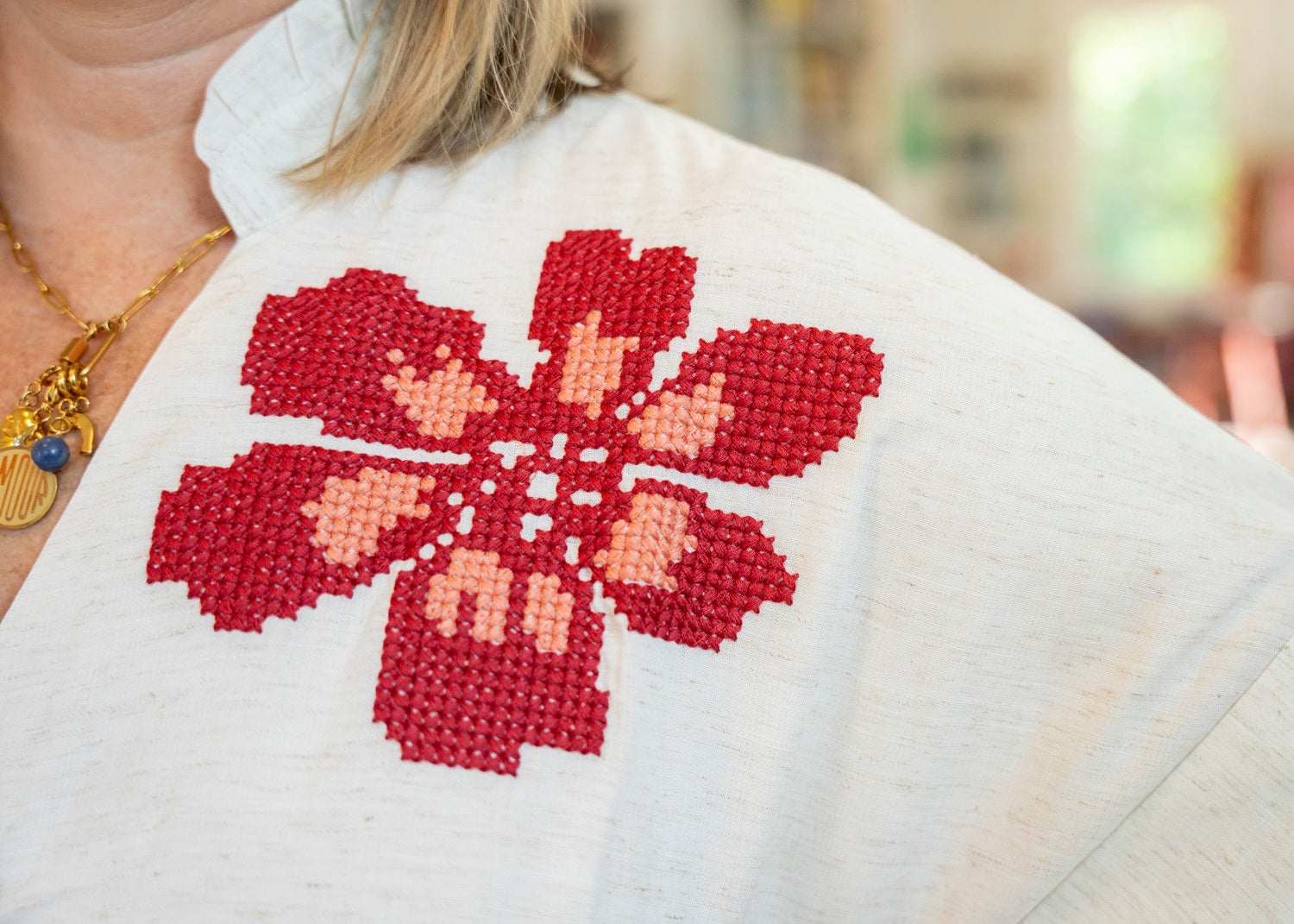 The Solstice Bloom Embroidered Dress