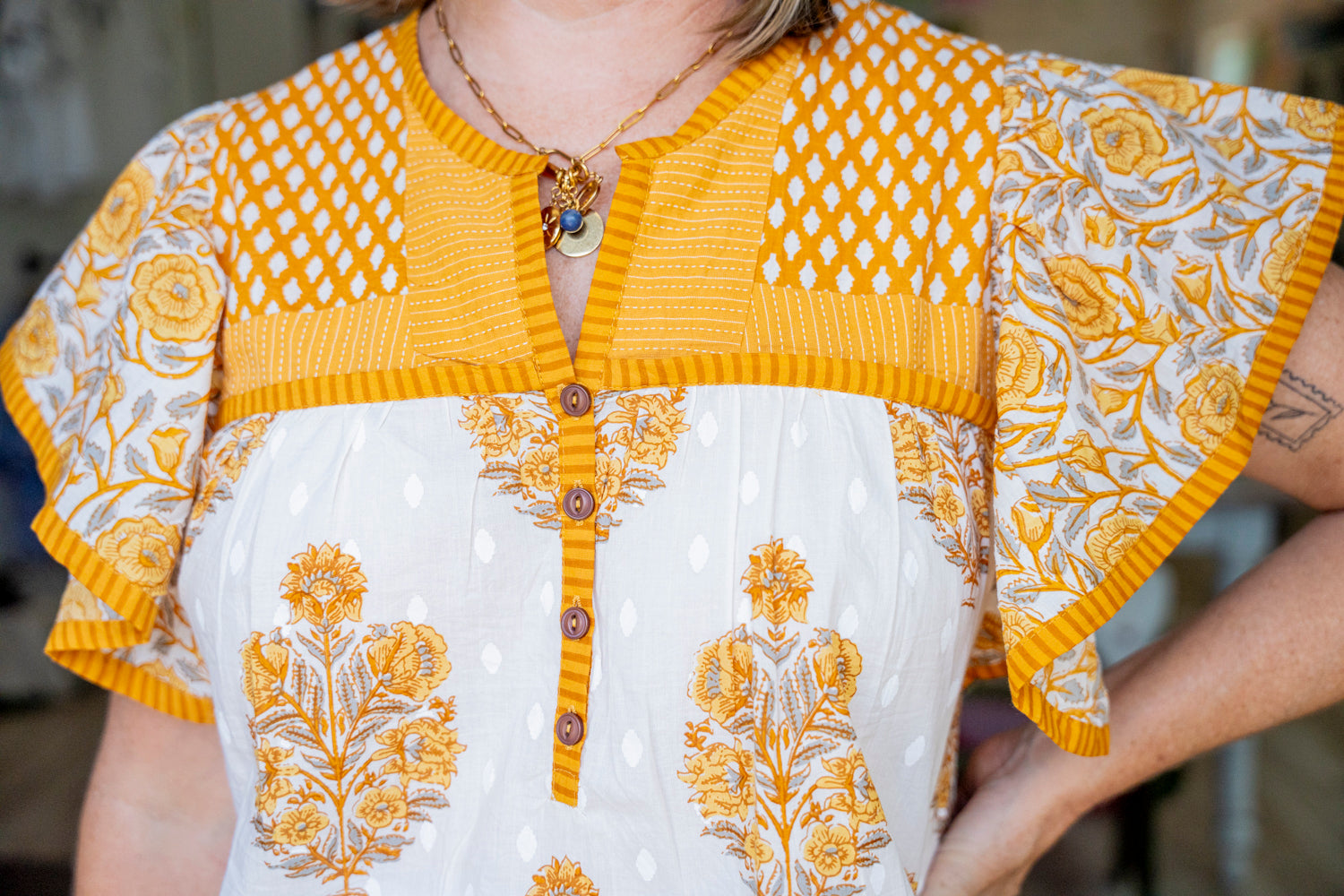 The Ellis Block Print Top