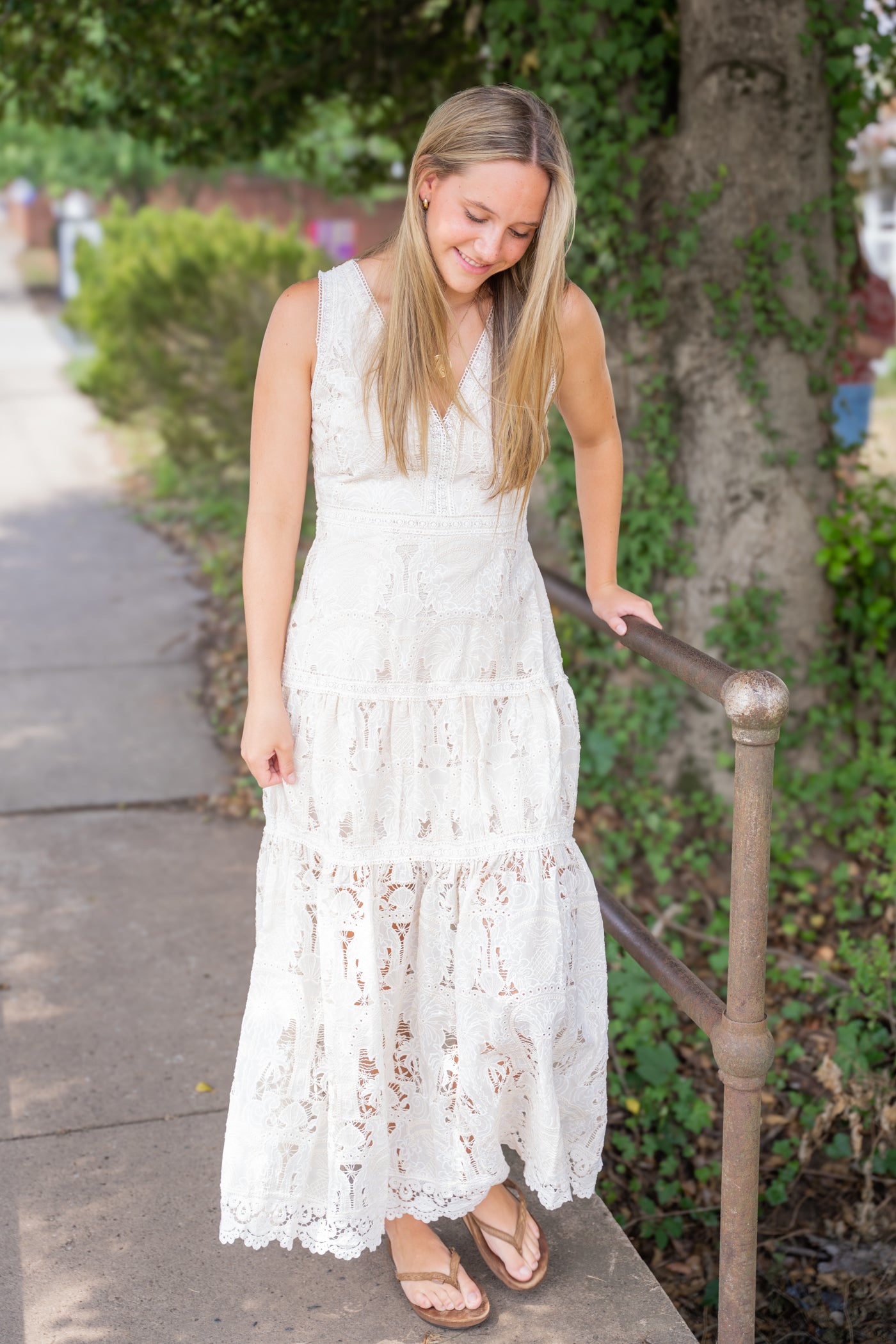 Francia Embroidered Lace Midi Dress