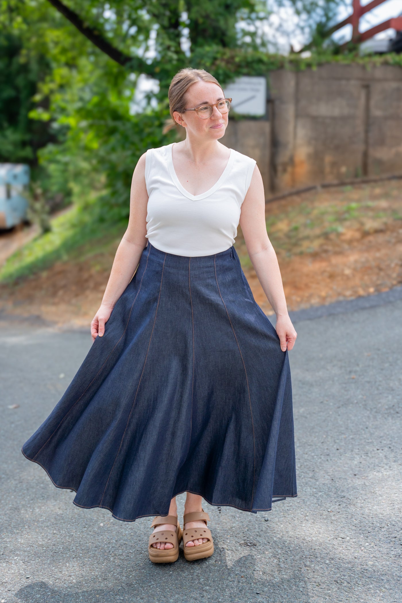 Nova Denim Circle Skirt