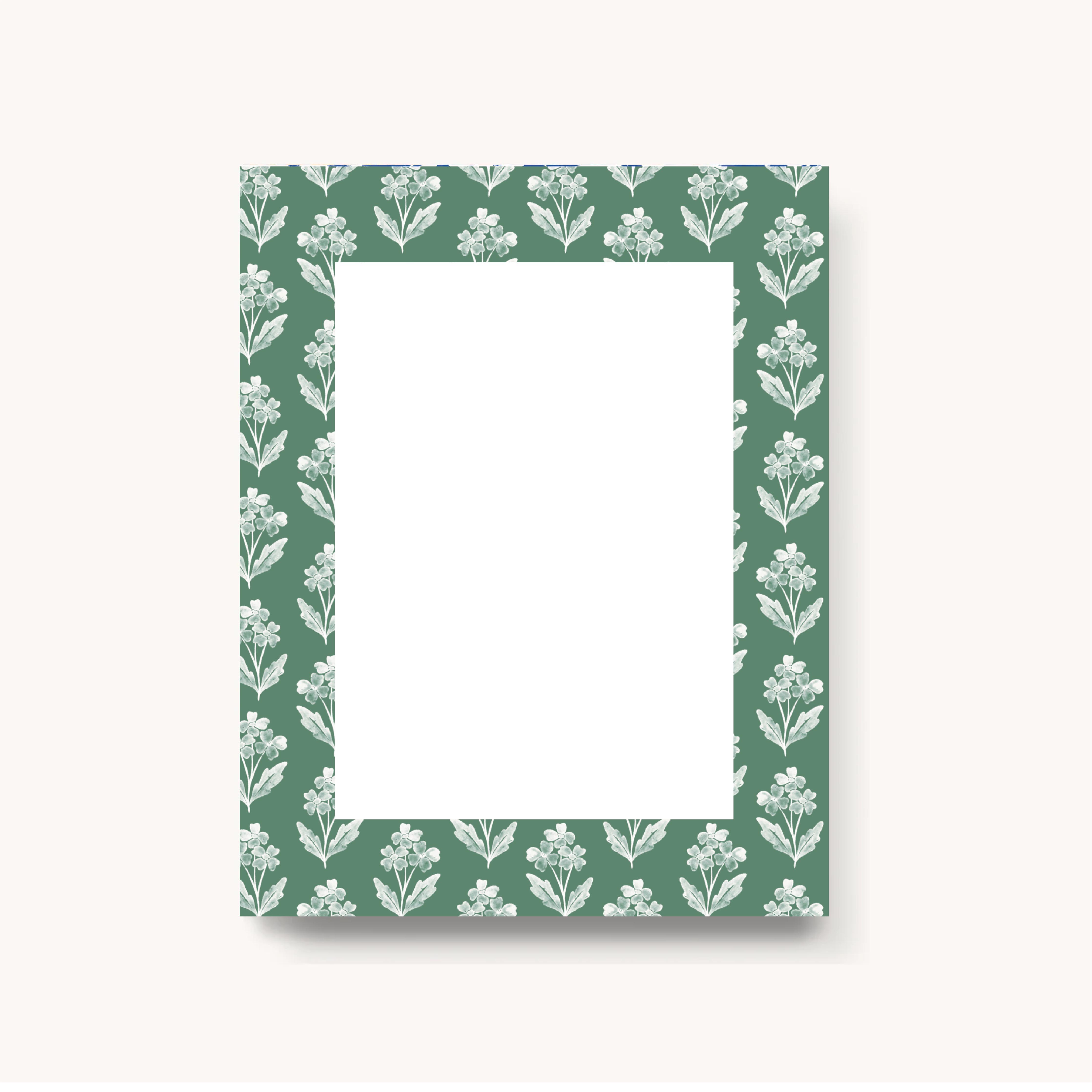 Forget Me Nots Sage Blank Notepad