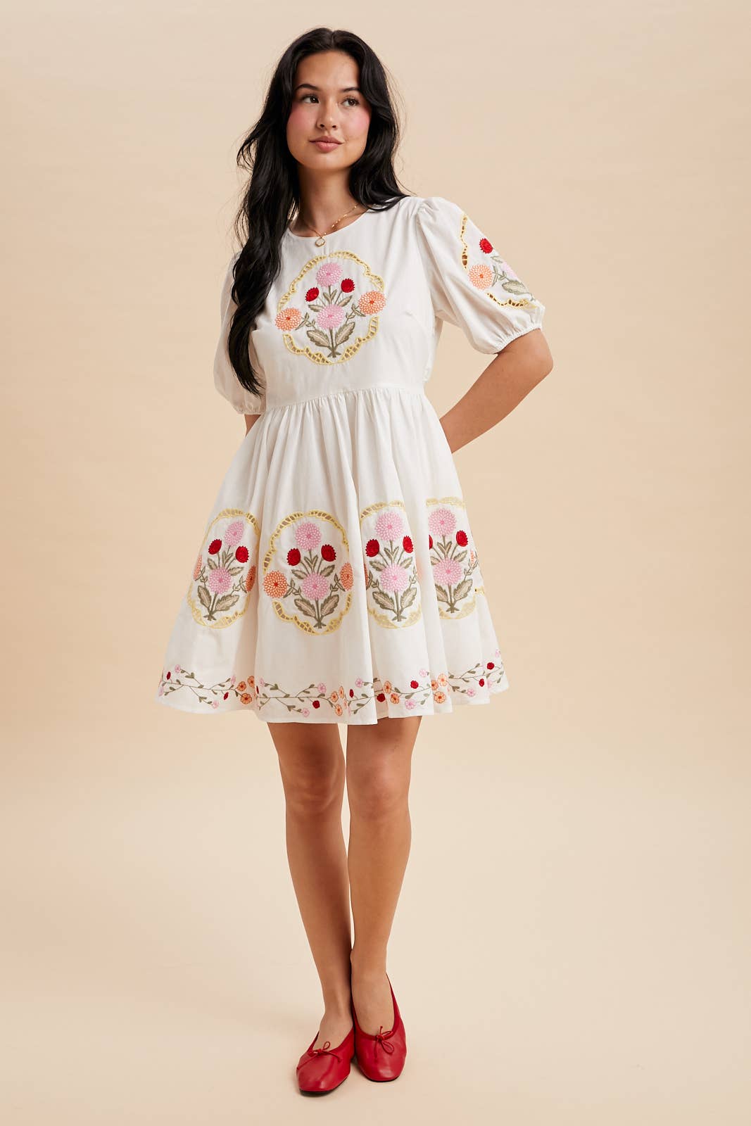 Emily Embroidered Mini Dress