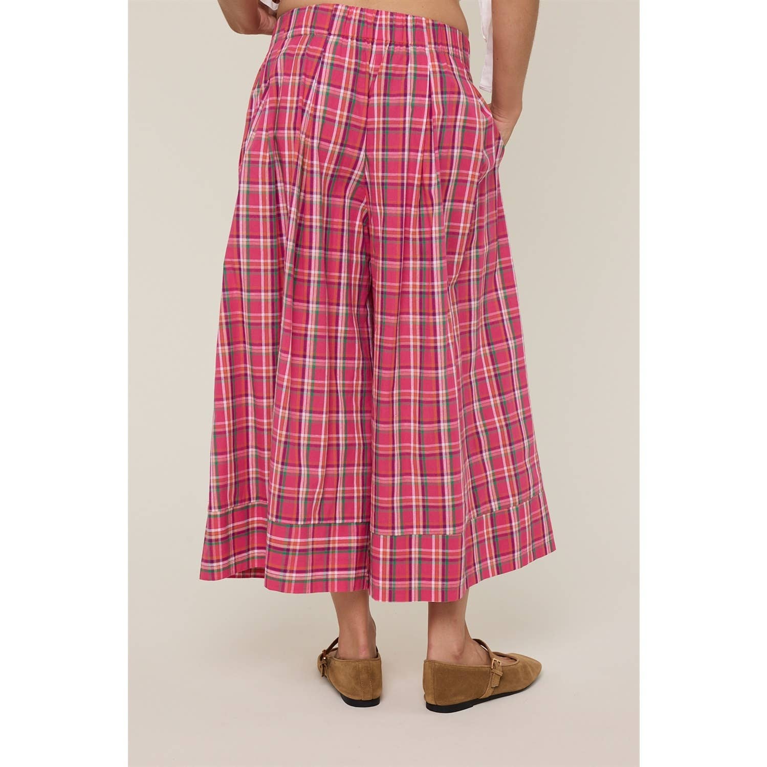 Plaid Wide Leg Pants