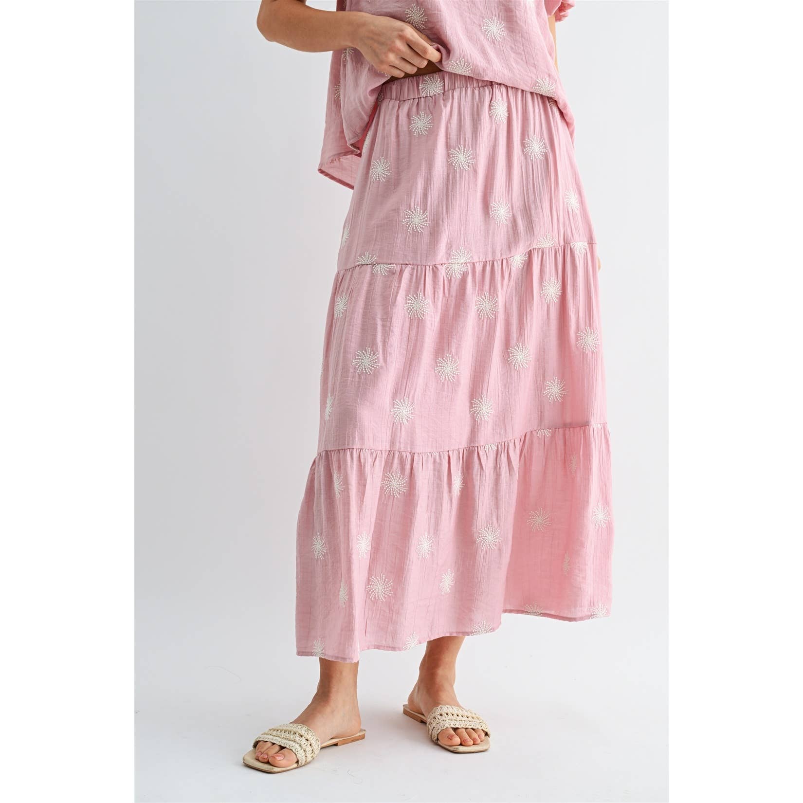 Rosie Embroidered Tiered Skirt