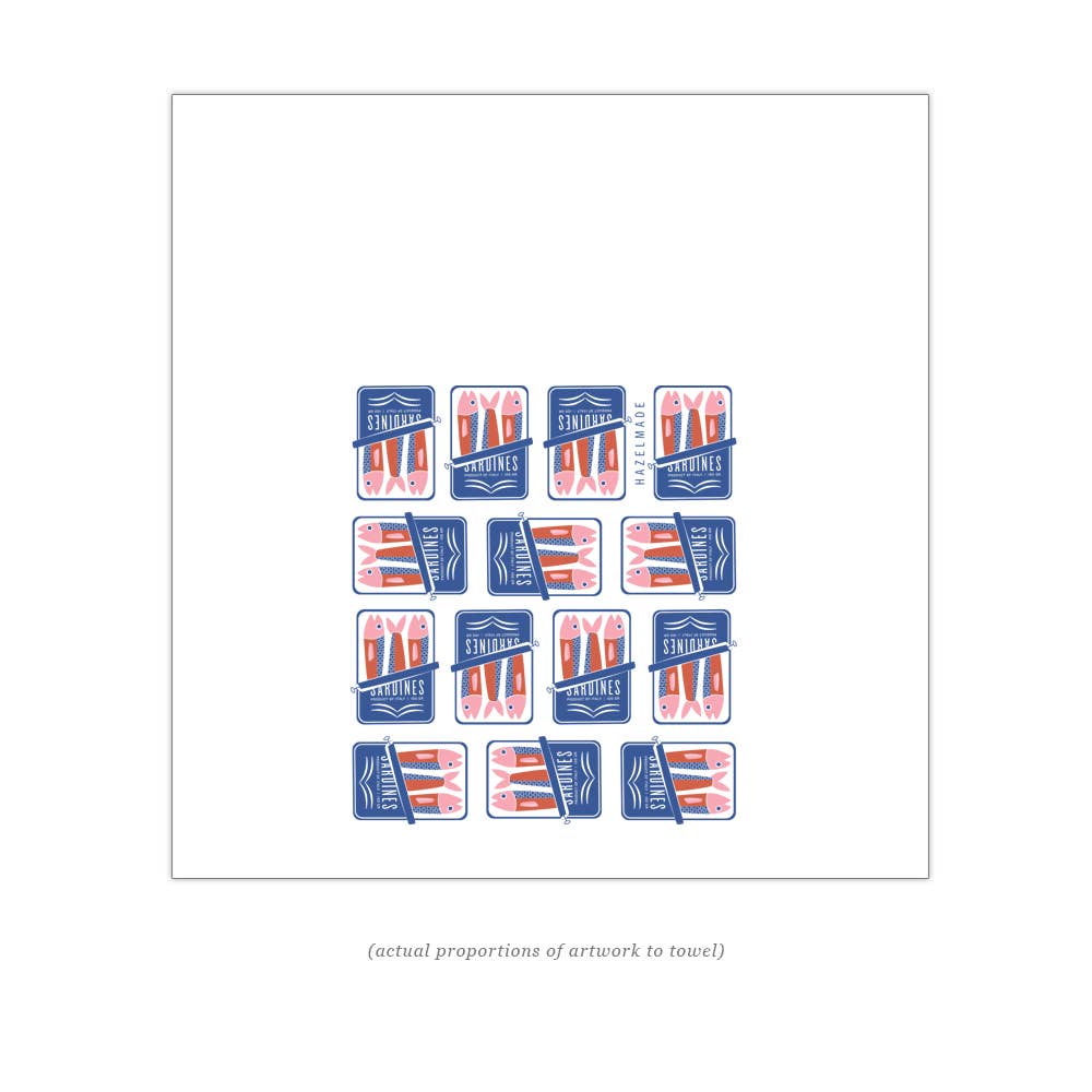 Sardines Tea Towel / Kitchen Decor / Midwest Made