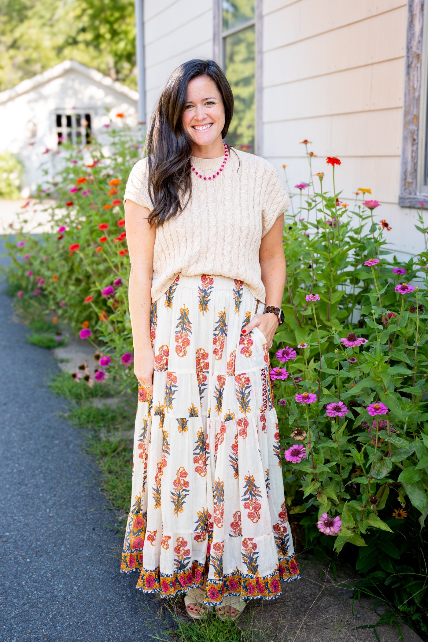 Yellow Floral Maxi Skirt
