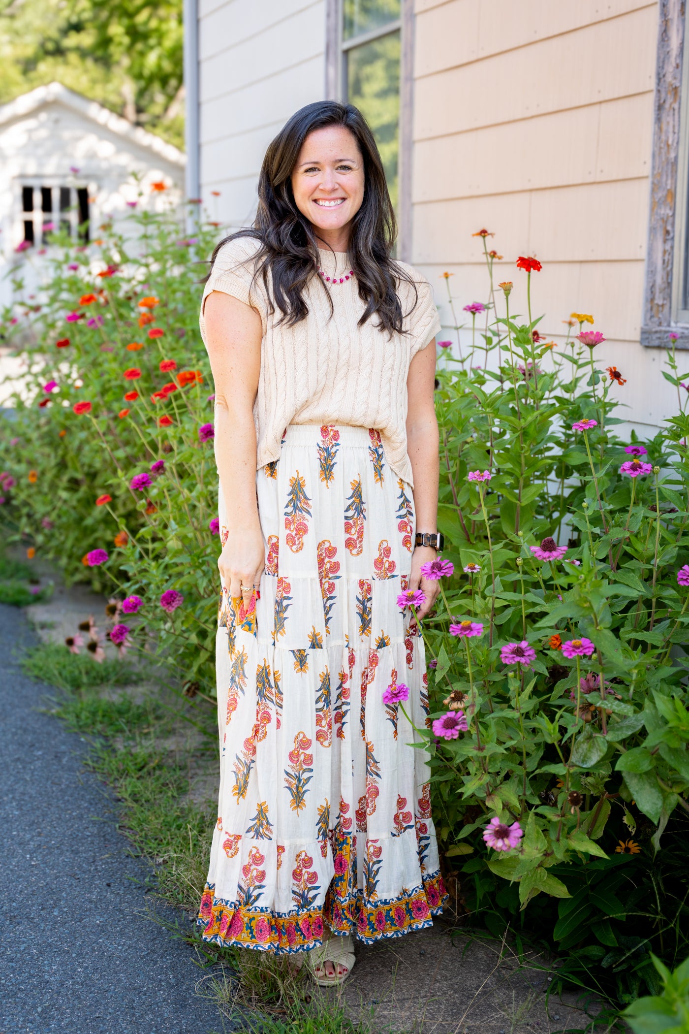 Yellow Floral Maxi Skirt