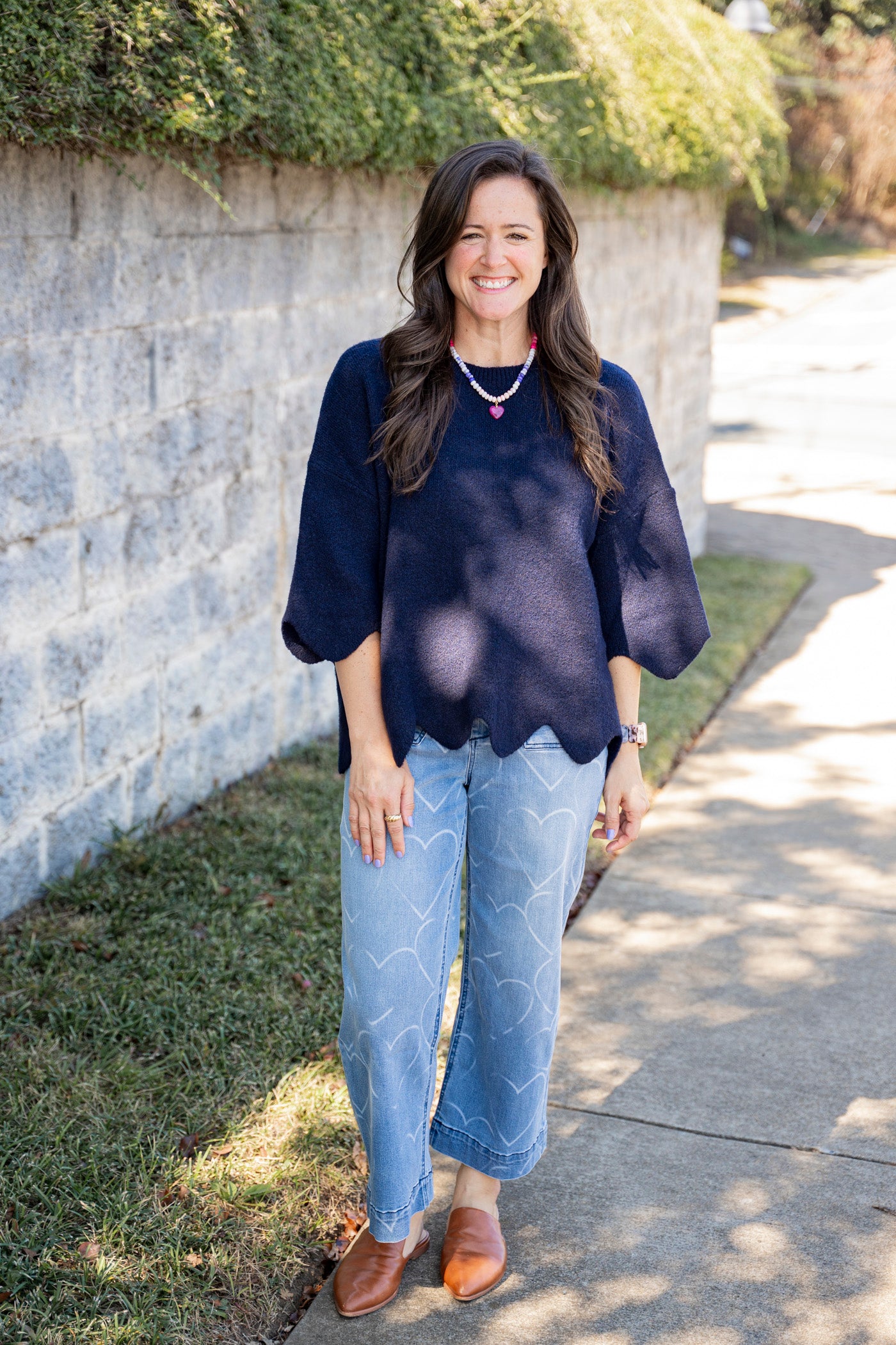 Heart Print Jeans