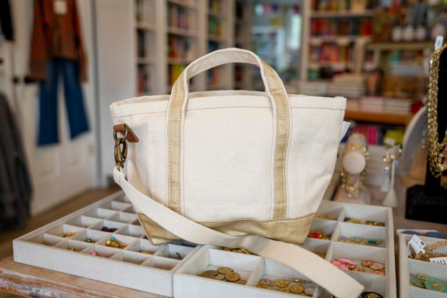 Crossbody Tote: Gold