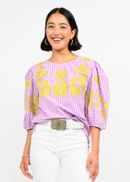 The Lavender Checked Top