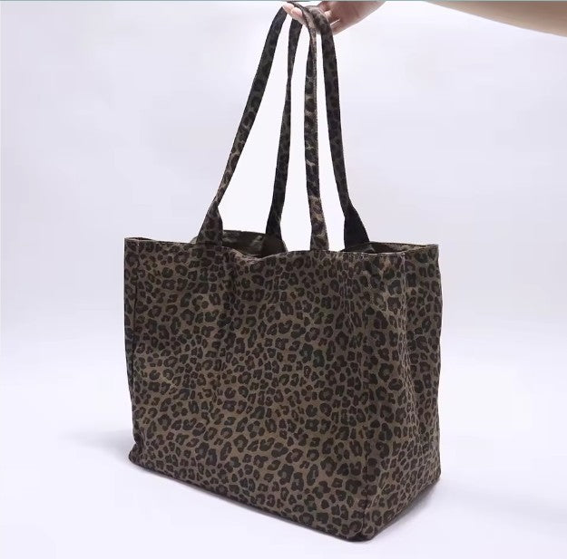 Leopard Print Canvas Tote