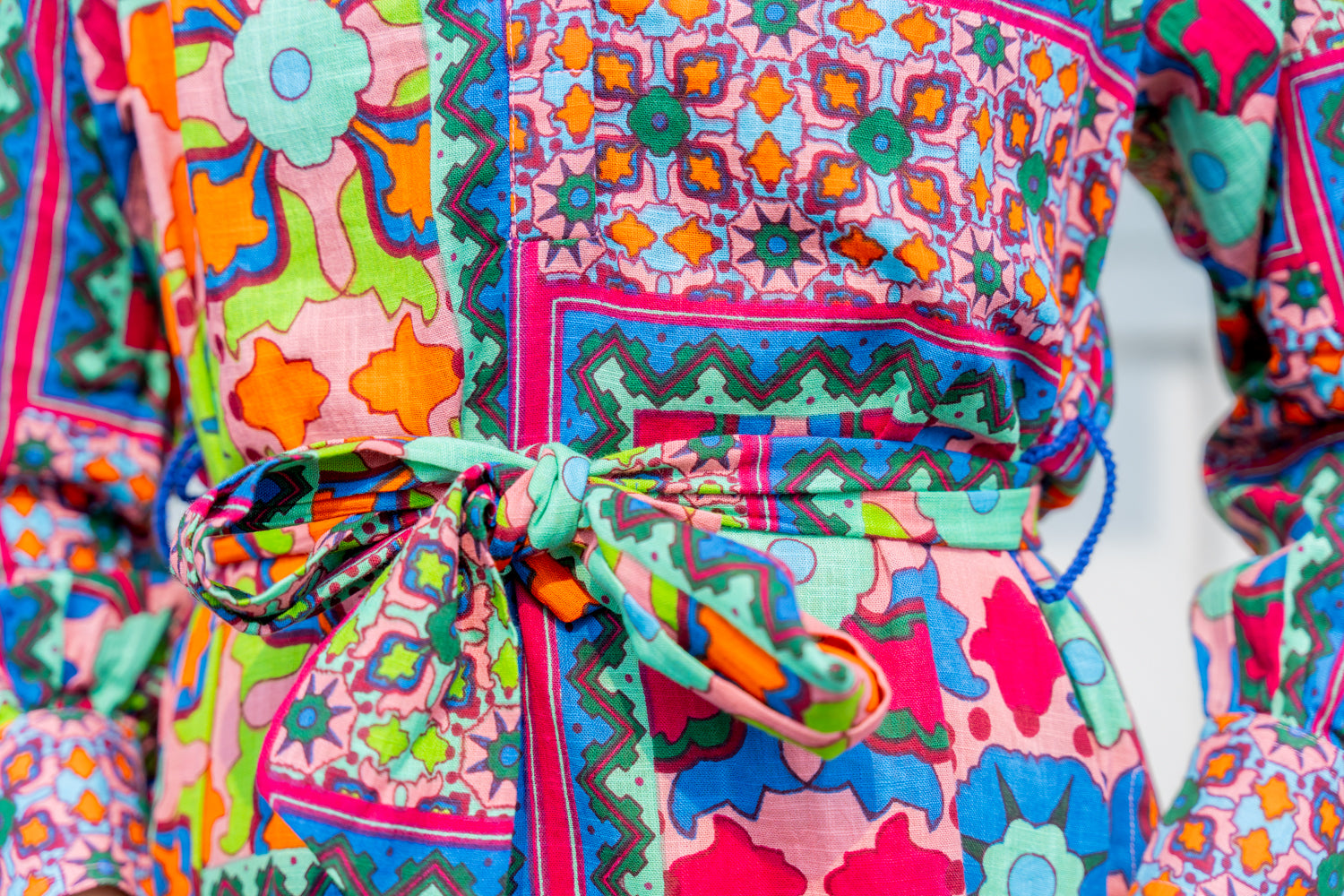Popover Patch Print Dress