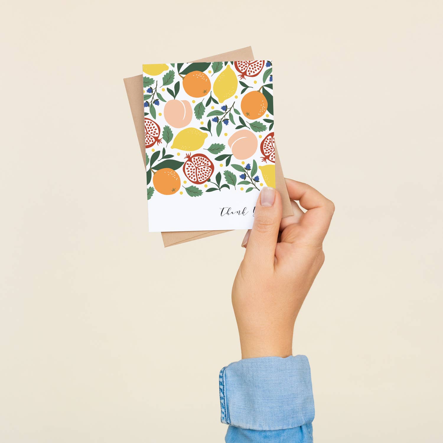 "Thank You" Fruits Pattern / Thank You / BOX SET OF 8