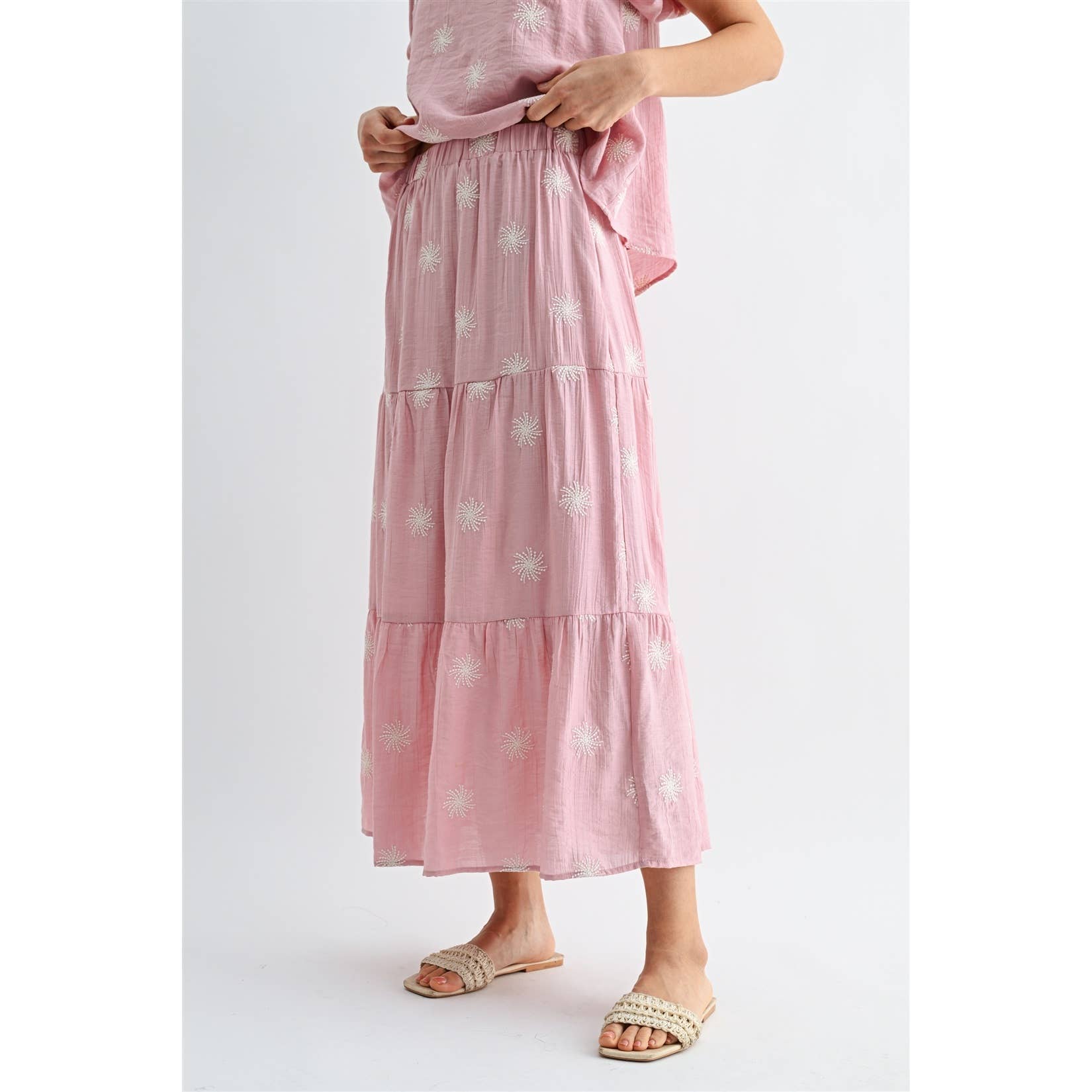 Rosie Embroidered Tiered Skirt