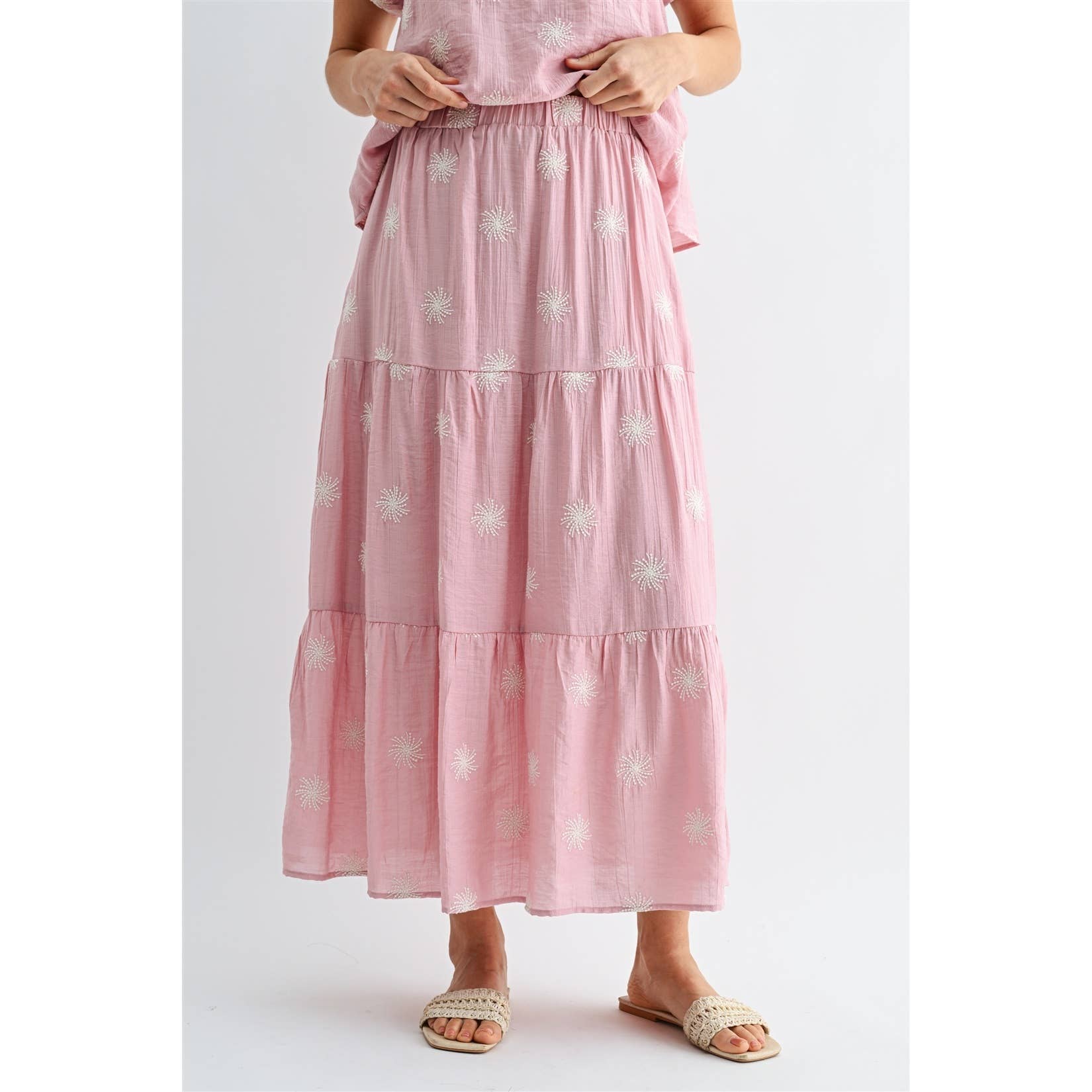 Rosie Embroidered Tiered Skirt