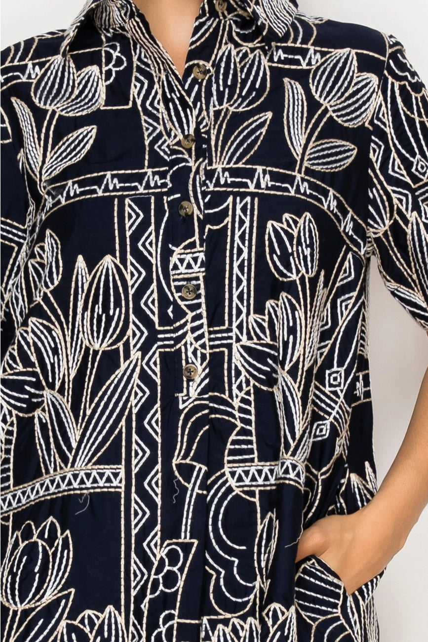 Selene's Stitch Shirt Dress
