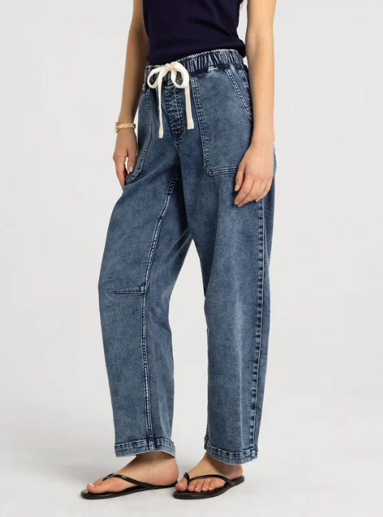 Avril Barrel Pants in Denim
