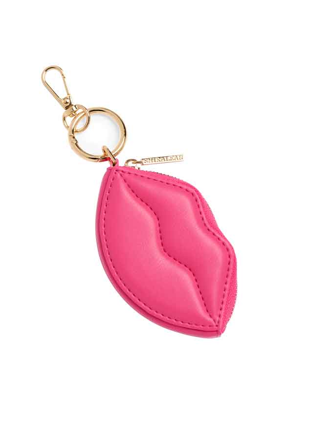 KISSES ZIP POUCH/KEY RING: RED