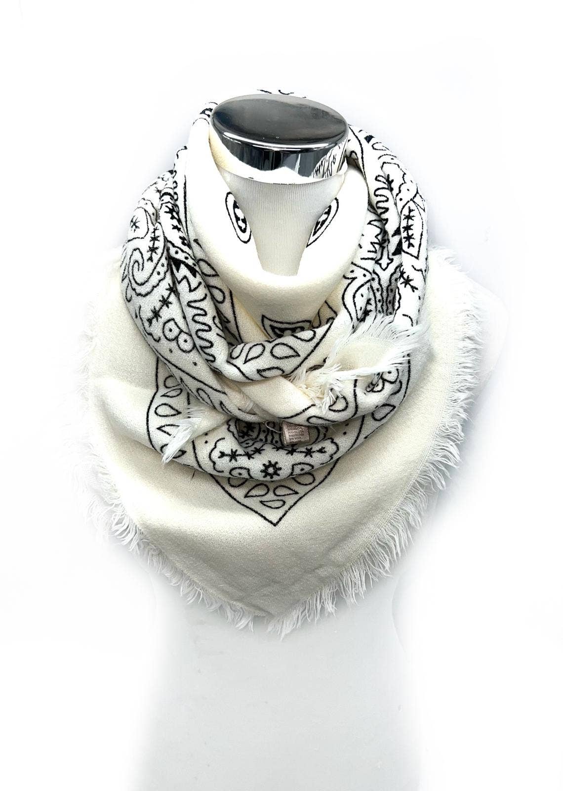 Large Bandana Scarf in Blanc