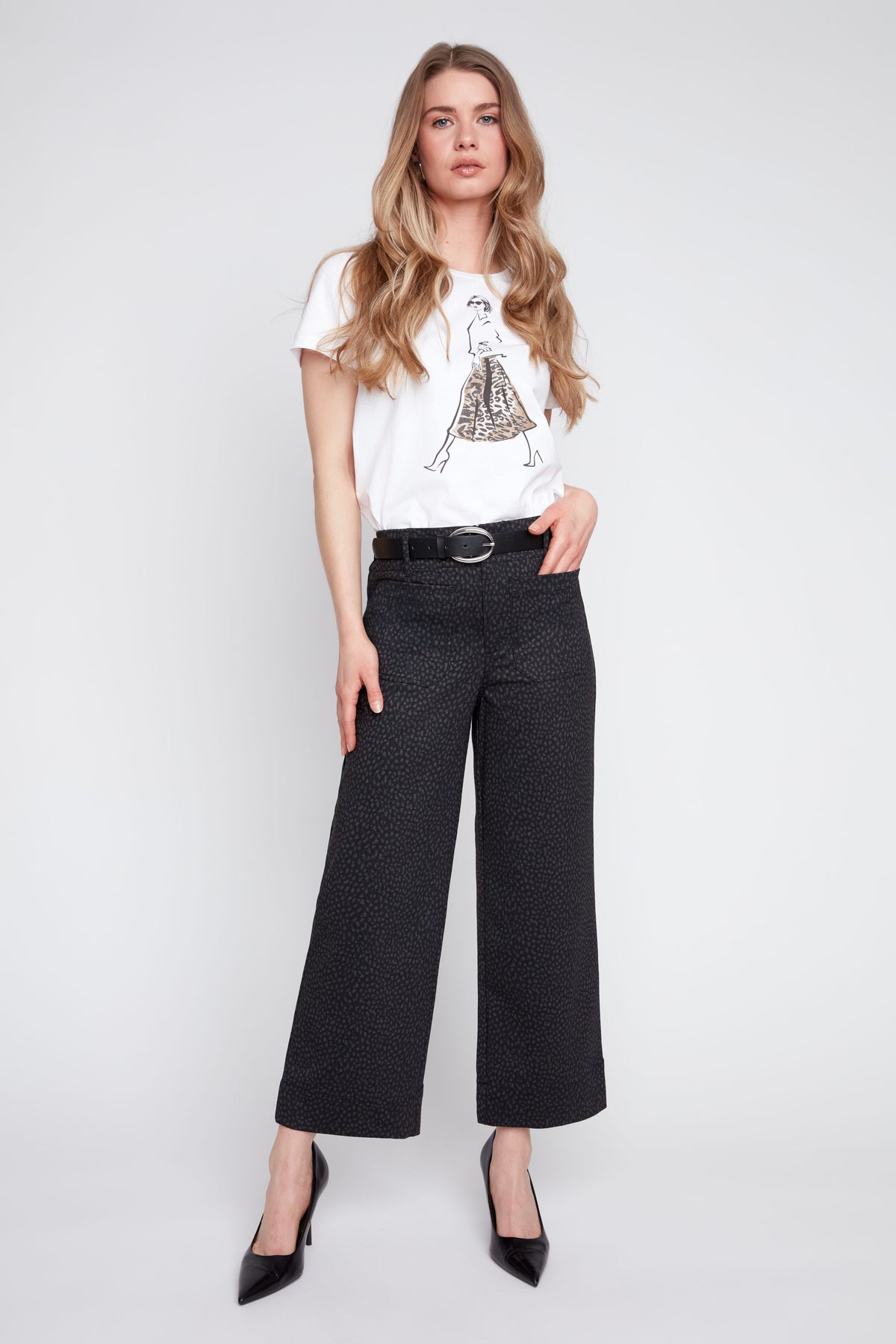Animal Print Straight Leg Pants