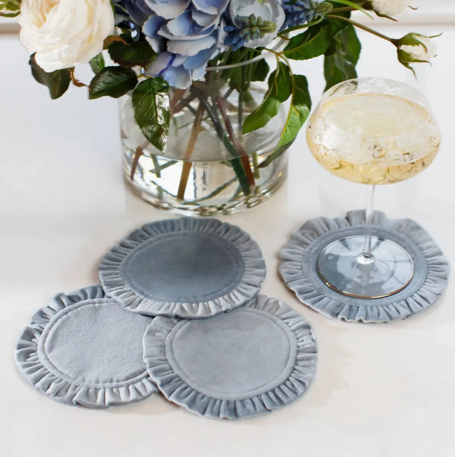 Round Velvet Coasters (Set of 2)