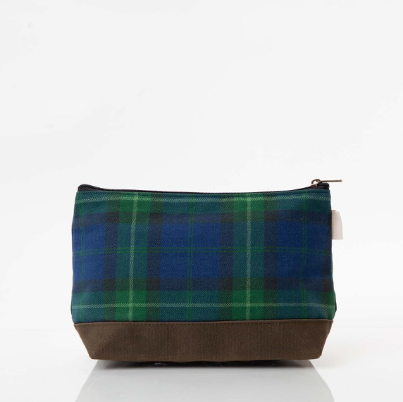 Plaid Clutch with Waxed Canvas