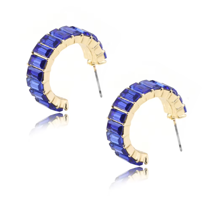 Rainbow CZ Hoop Earrings