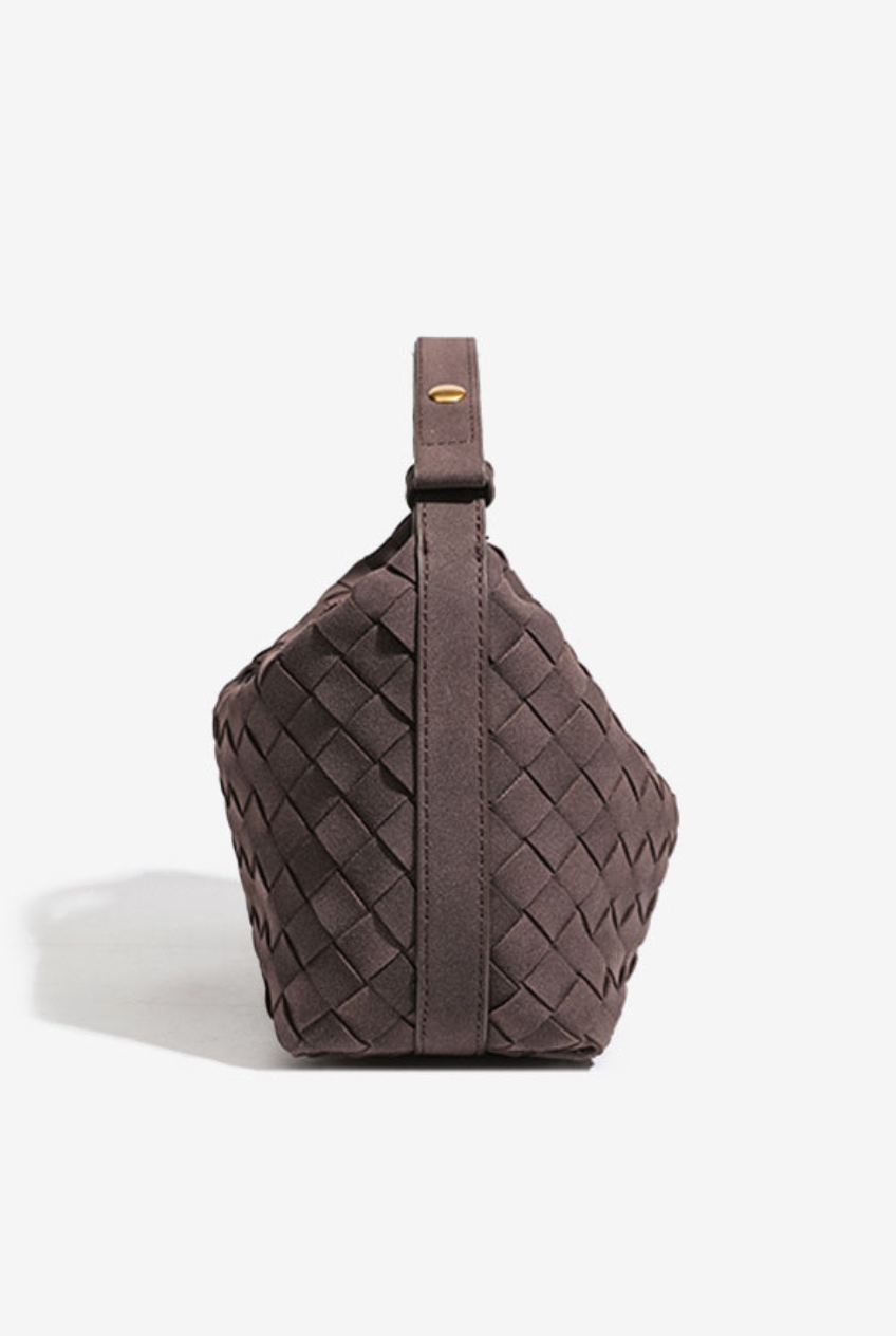 Woven Suede Hobo Bag: Espresso