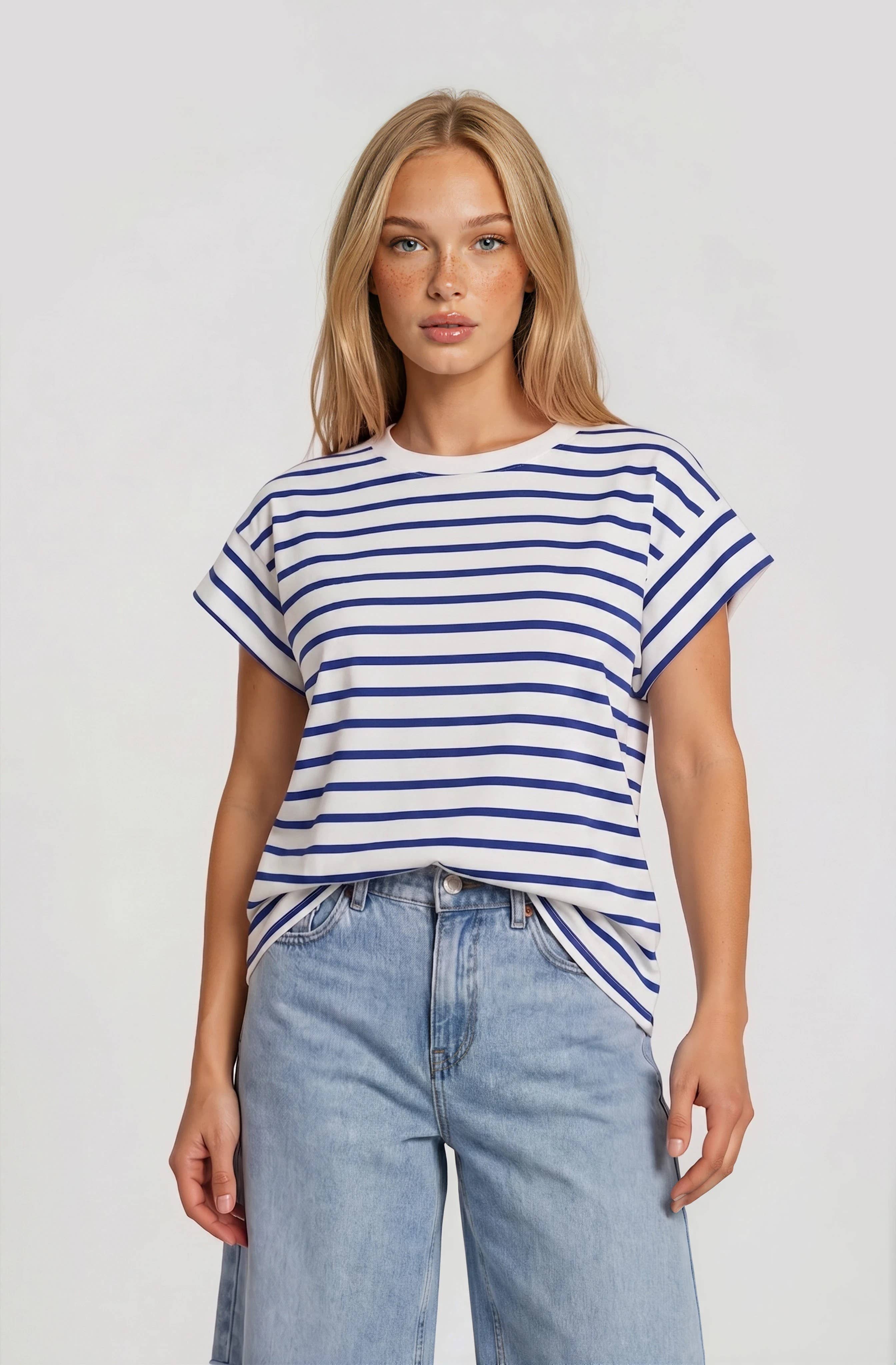 Royal Raglan Sleeve Stripe Tee