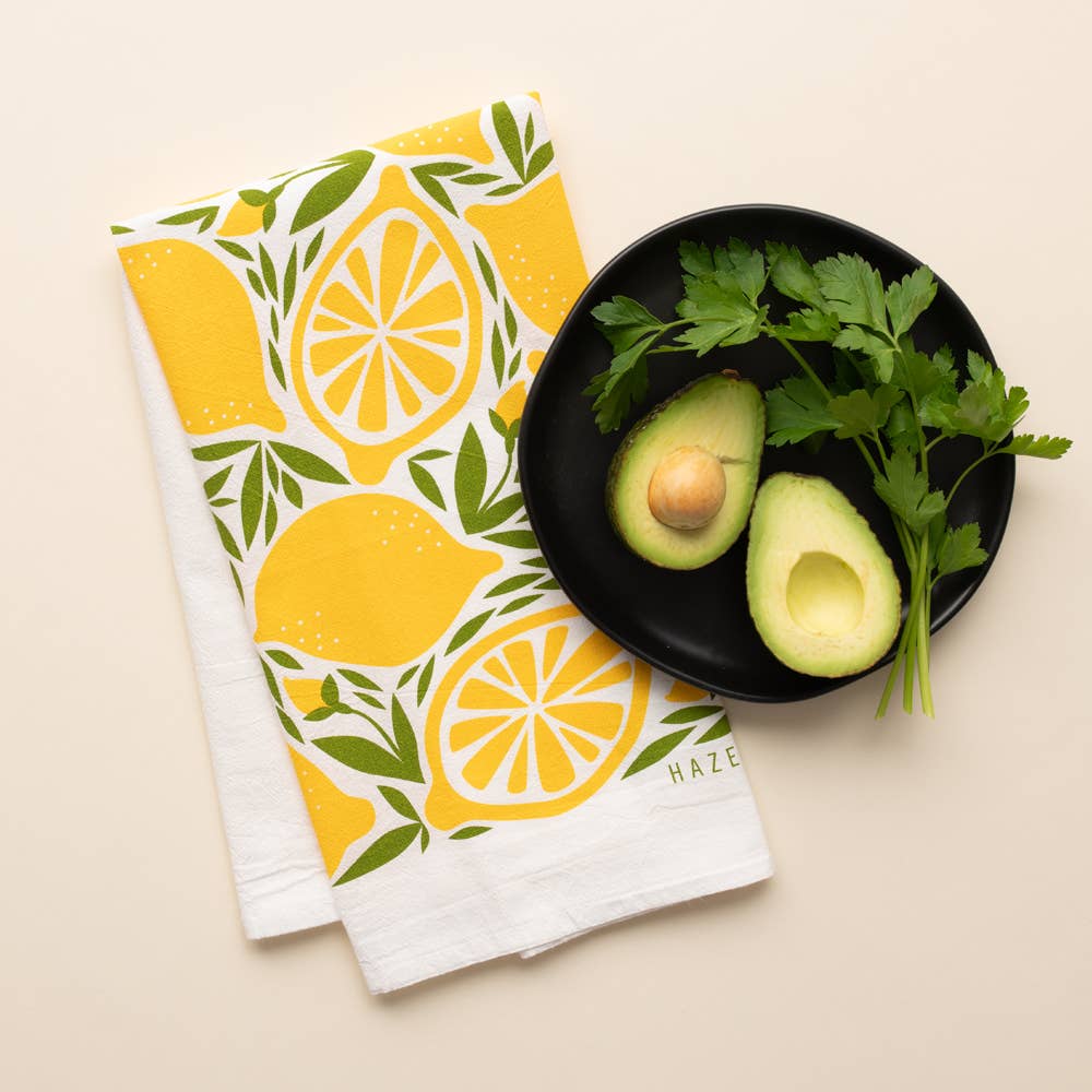 Lemon Tea Towel / Kitchen Decor / Midwest Made