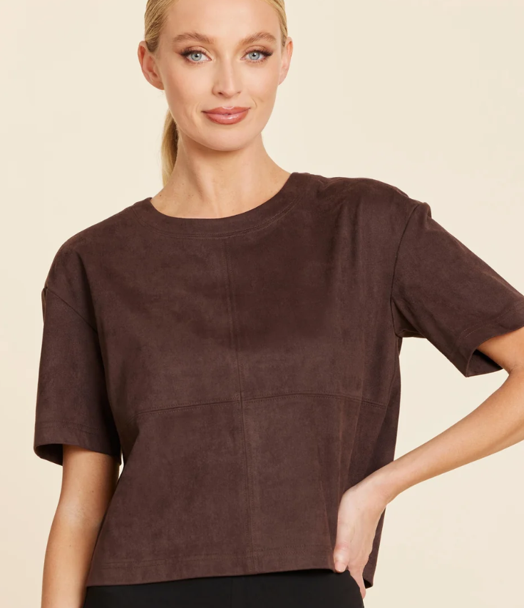 Cropped Faux Suede Top