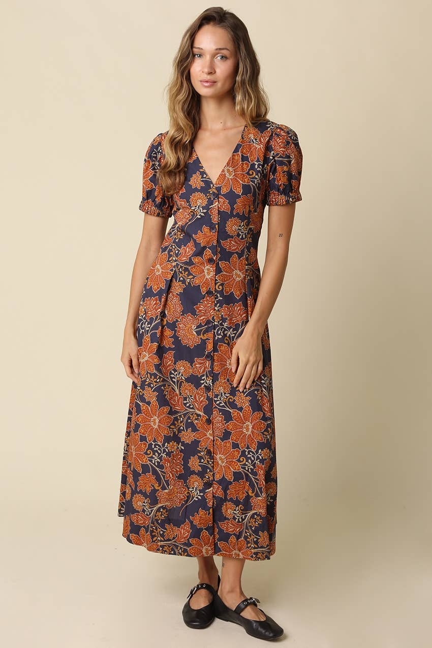 Hallie Floral V-Neck Maxi Dress