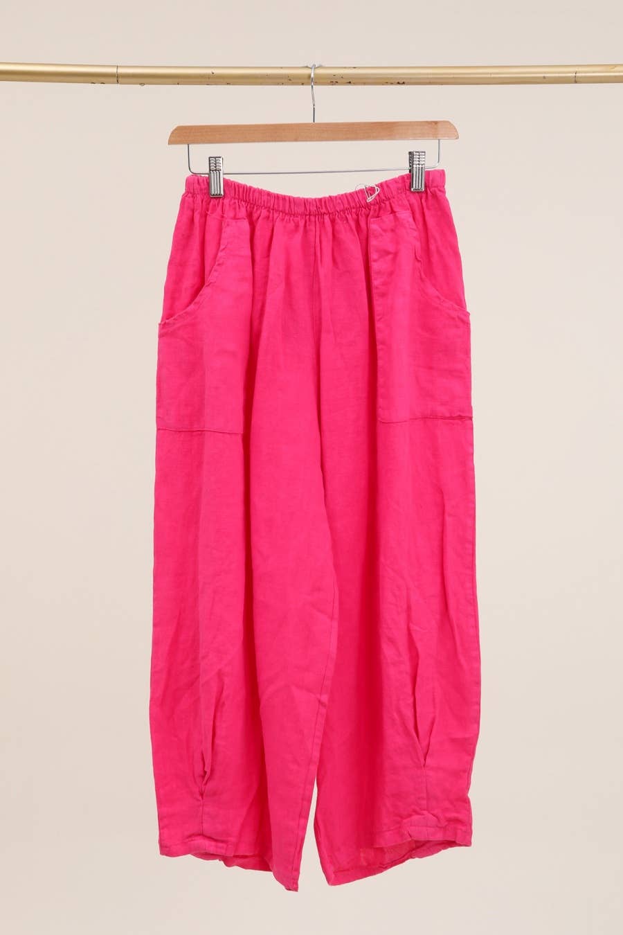 Wide Leg Linen Pant in Fuschia