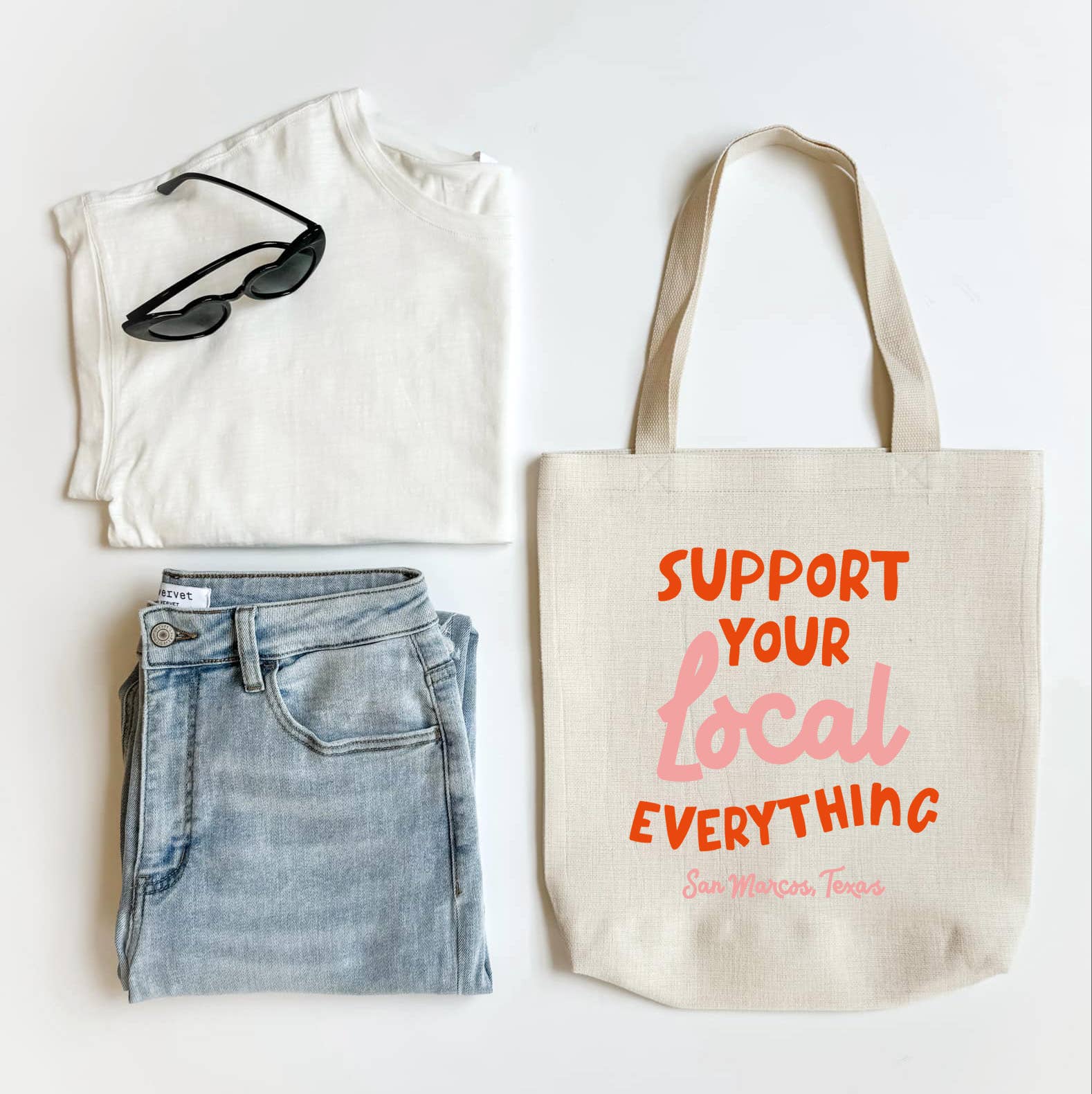 Local Tote, Personalized Tote, Custom Tote, City and State: Cotton