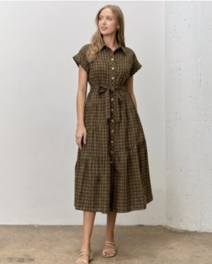 Dark Olive Shirt Dress