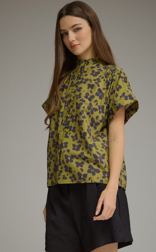 Dinah Ruffle Neck Blouse