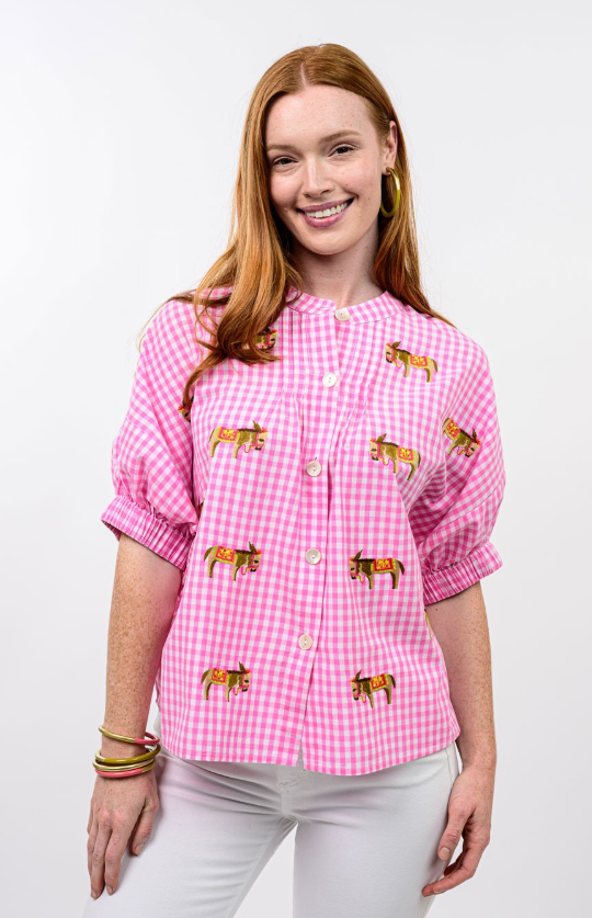 Gingham Donkey Top