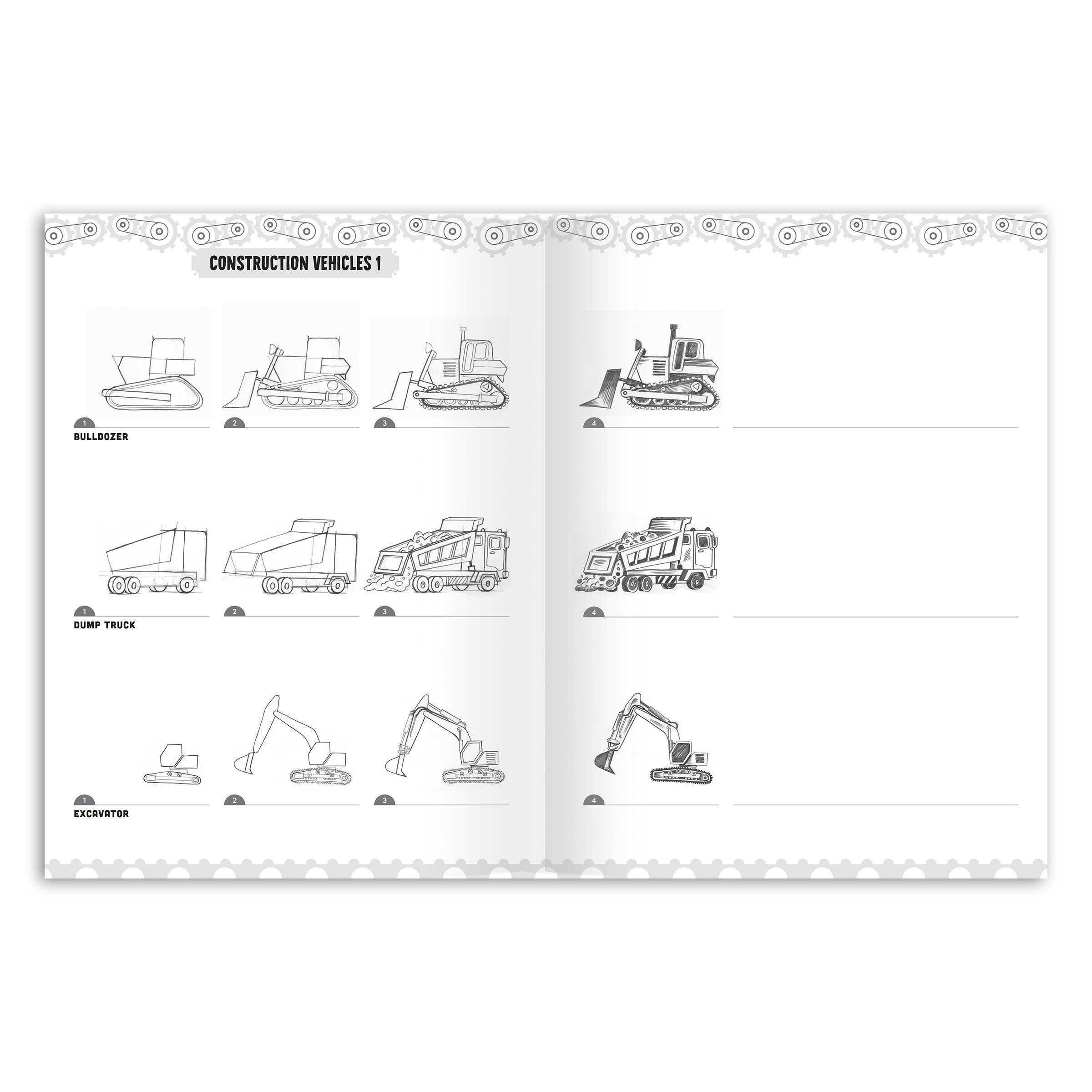 Learn to Draw Vehicles Book with Stickers