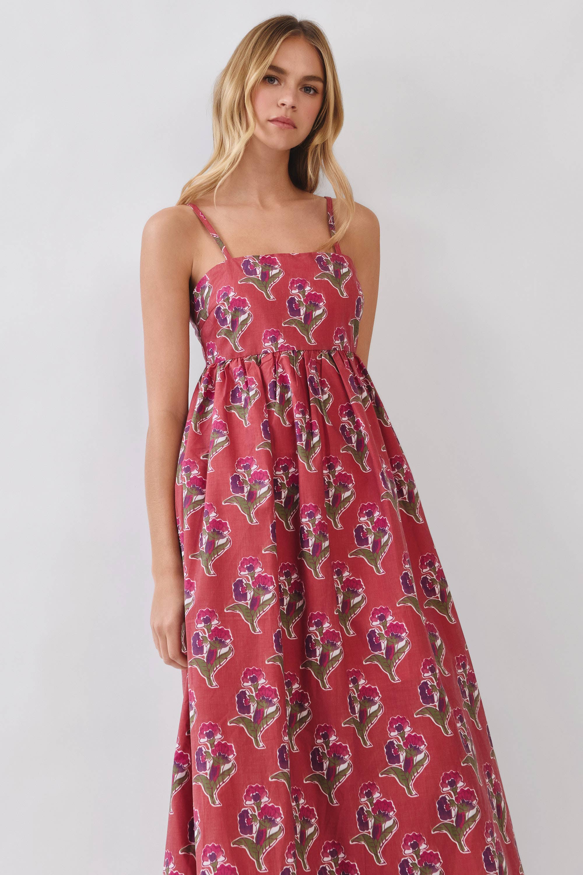 Rust Floral Maxi Dress